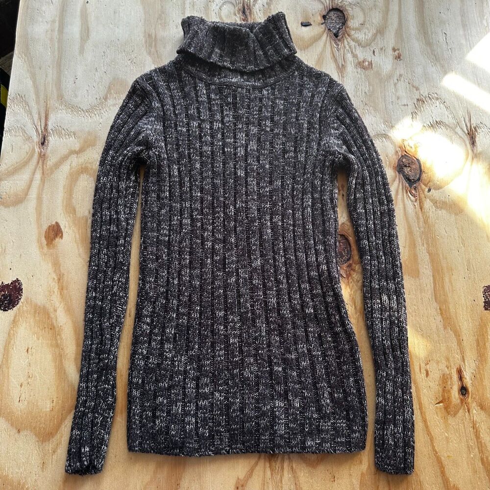 Sonoma Brown Marled Ribbed Knit Turtleneck Sweater - Petite Small